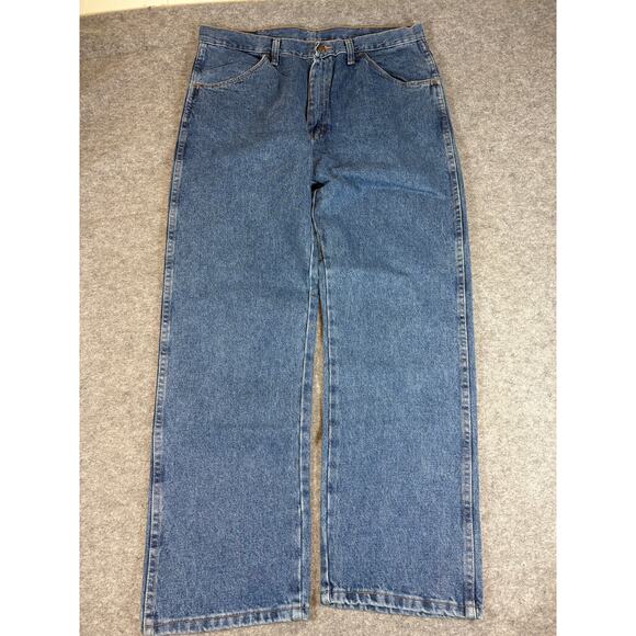 Rustler Other - VINTAGE Rustler By Wrangler Jeans Men 36x30 Blue Regular Fit Straight Rugged NWT